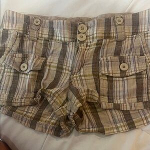 Tyte Jeans Women's Tan Plaid Cargo Shorts Size 5